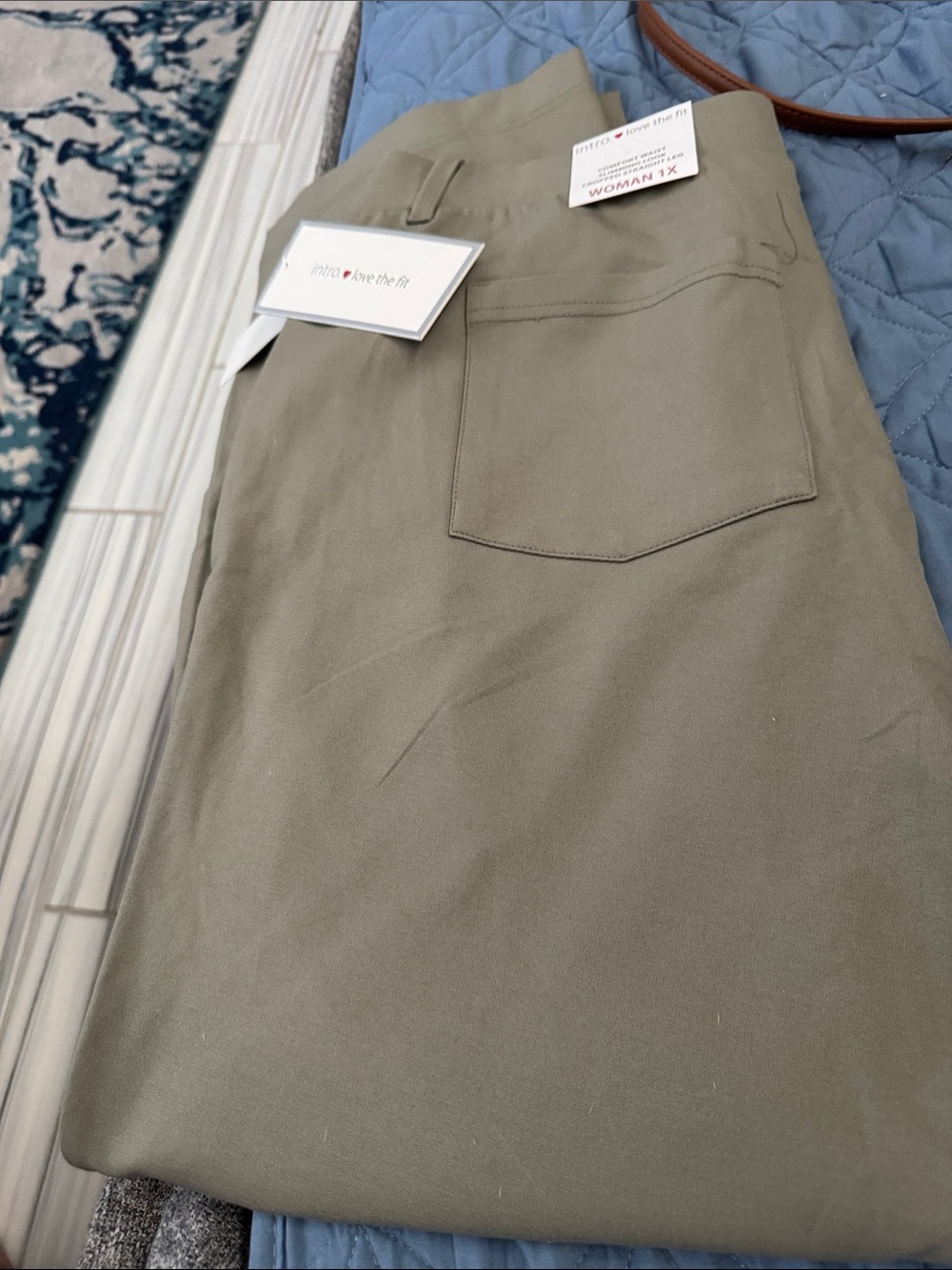 intro. Olive Green Boot Cut Pants